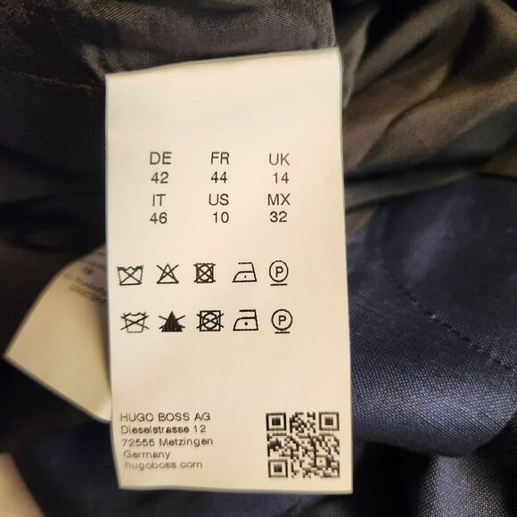 NWT BOSS Hugo Boss Womens Blue Delura Sleeveless V-Neck Shift Dress Sz 10 - Picture 13 of 16